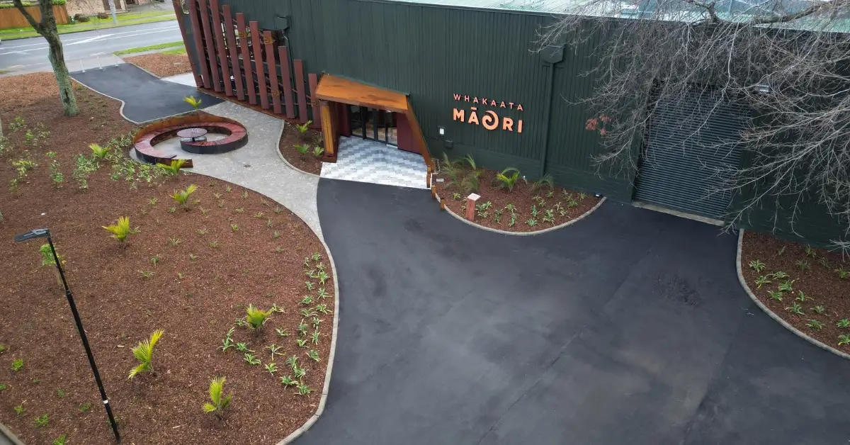 Finished asphalt and concrete paths at a commercial property in Auckland - Bromley Group