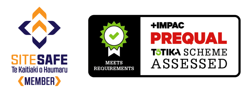 Site Safe member and Impac Prequal Tōtika Scheme Assessed badges