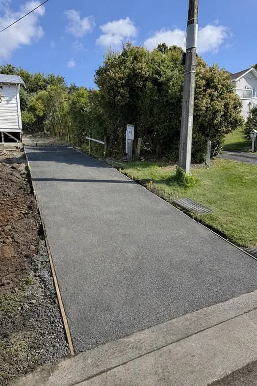 Residential concrete driveway construction, Auckland - Bromley Group