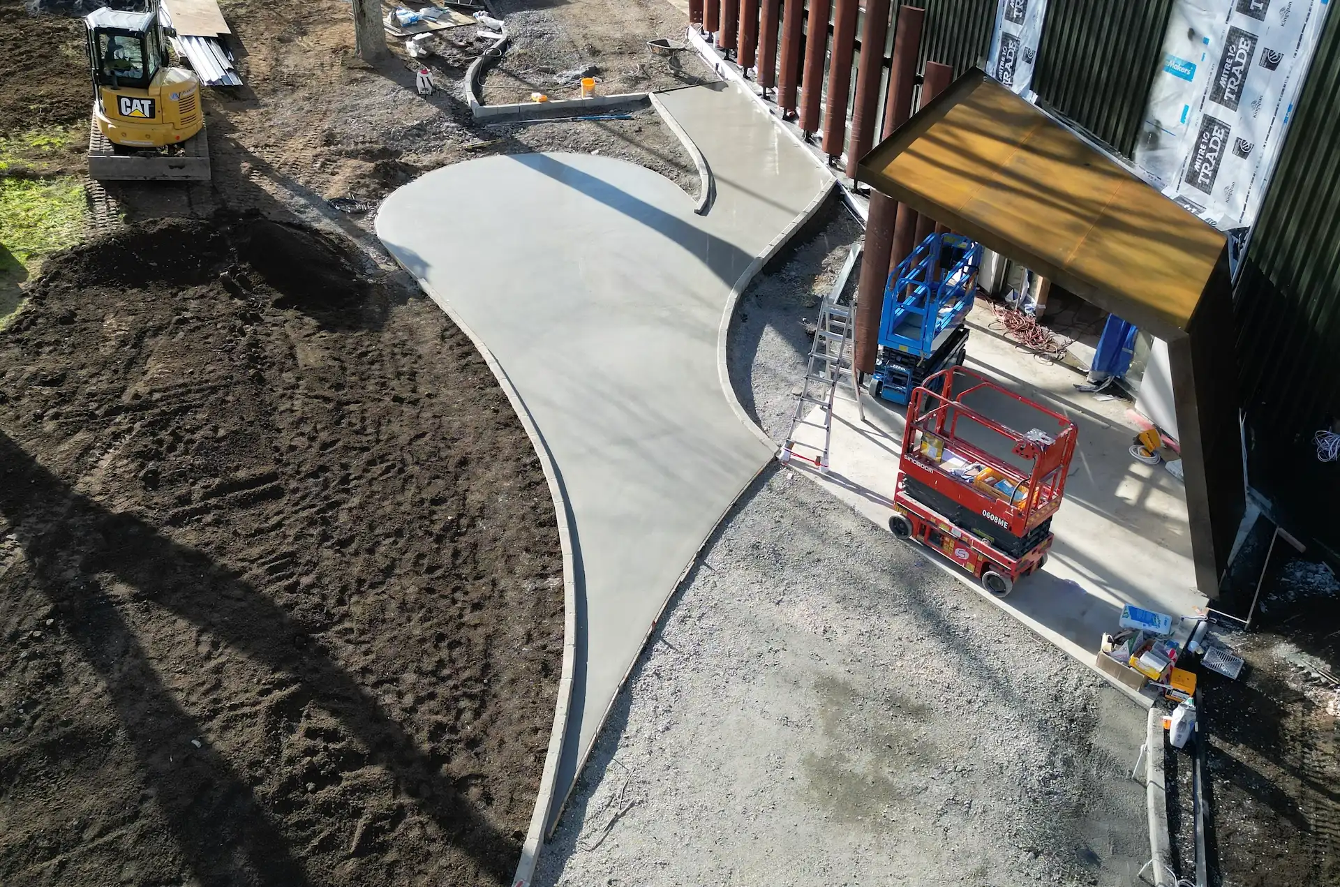 Aerial concrete pour, Auckland - Bromley Group