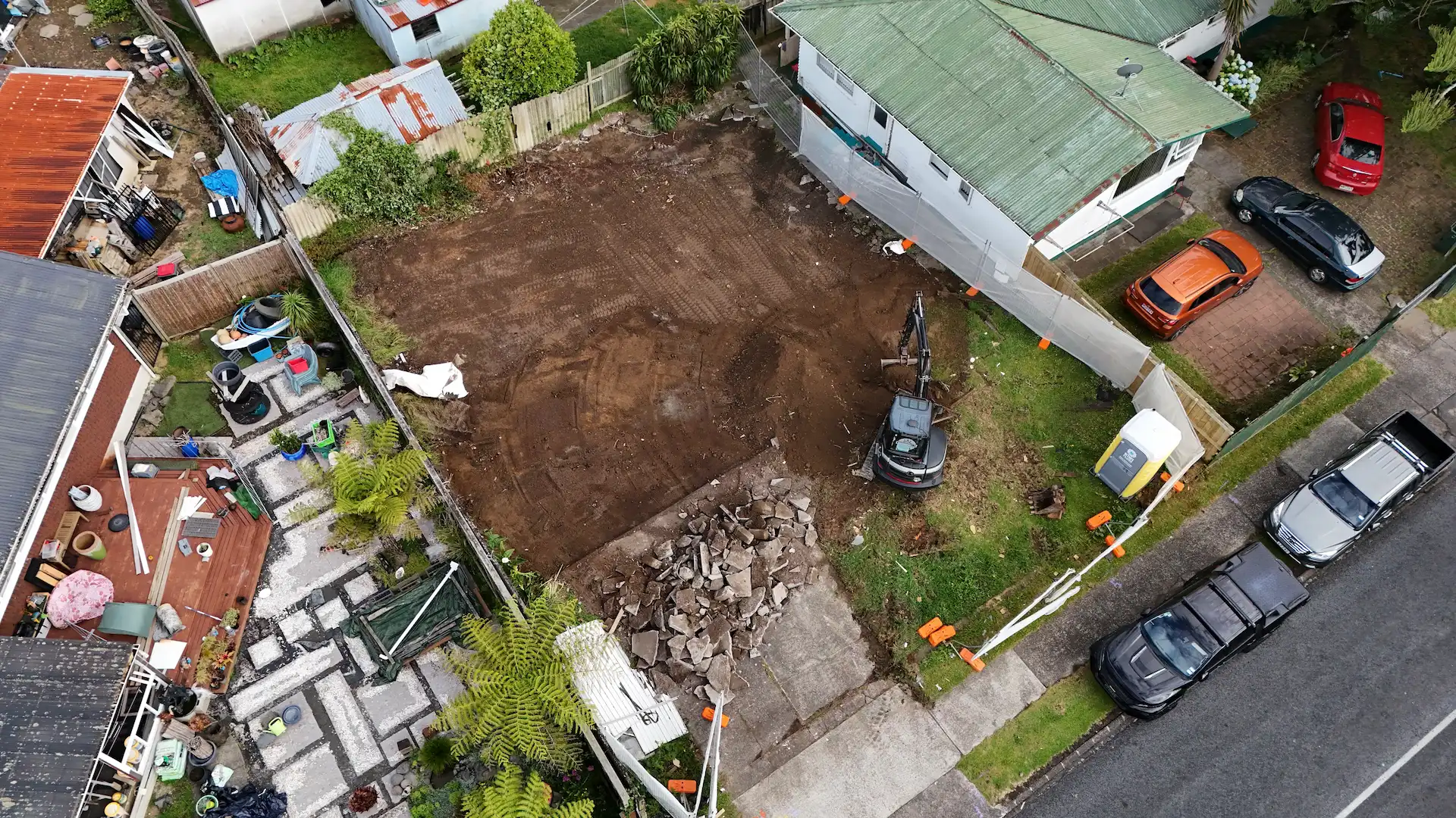 Aerial earthworks excavation, Auckland - Bromley Group