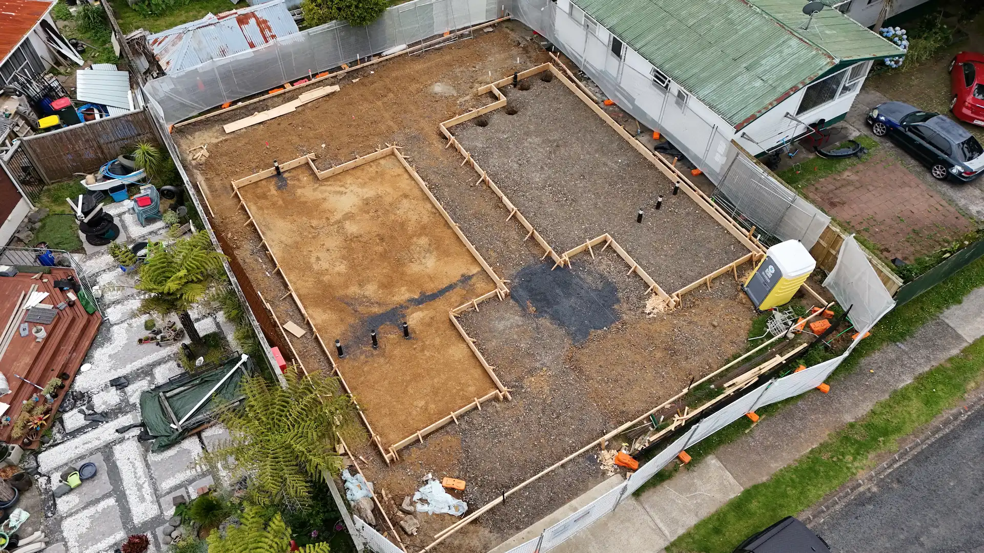 Aerial view of subdivision site, Auckland - Bromley Group