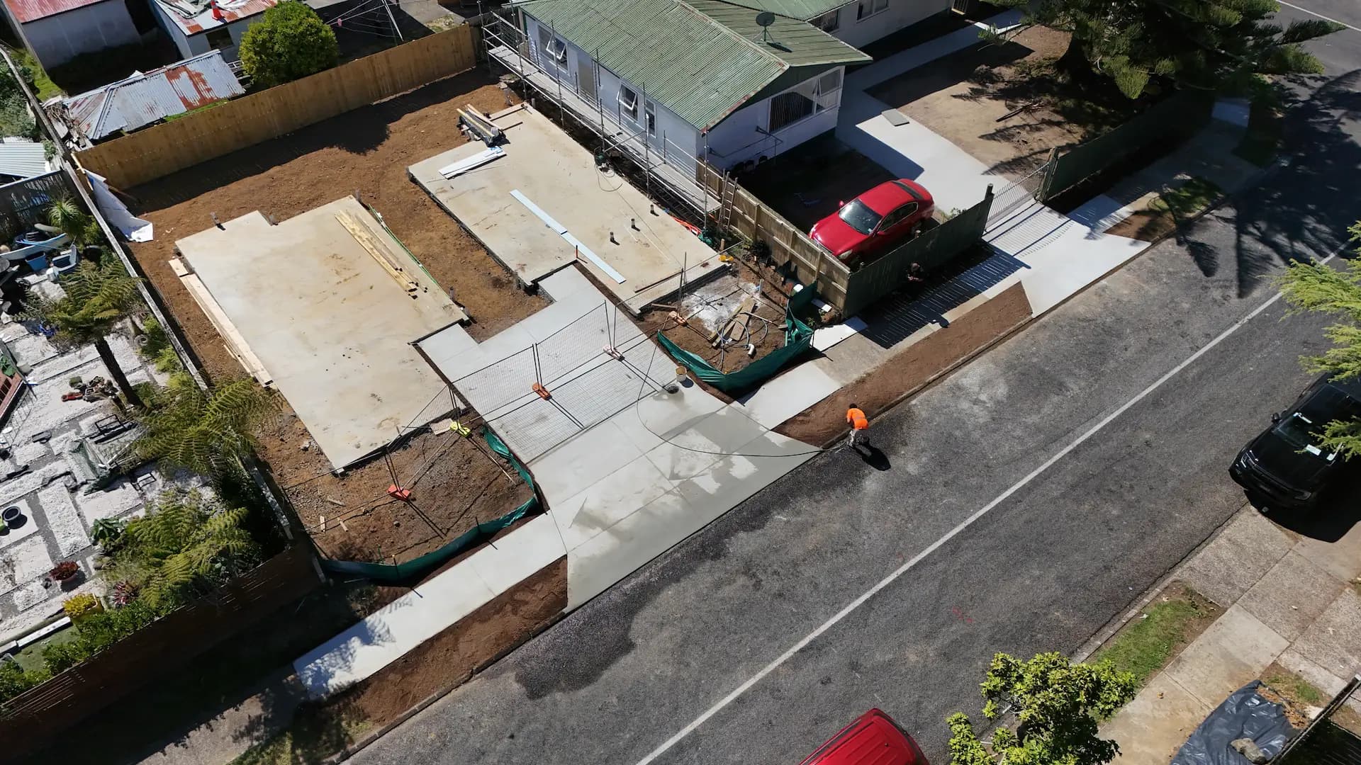 Subdivision civil works aerial, Auckland - Bromley Group